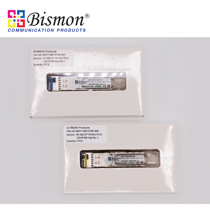 SFP transceiver module 1.25GB,3.3V,1000Base-LX,SM 40Km 1310/1550nm wavelength (Pair)